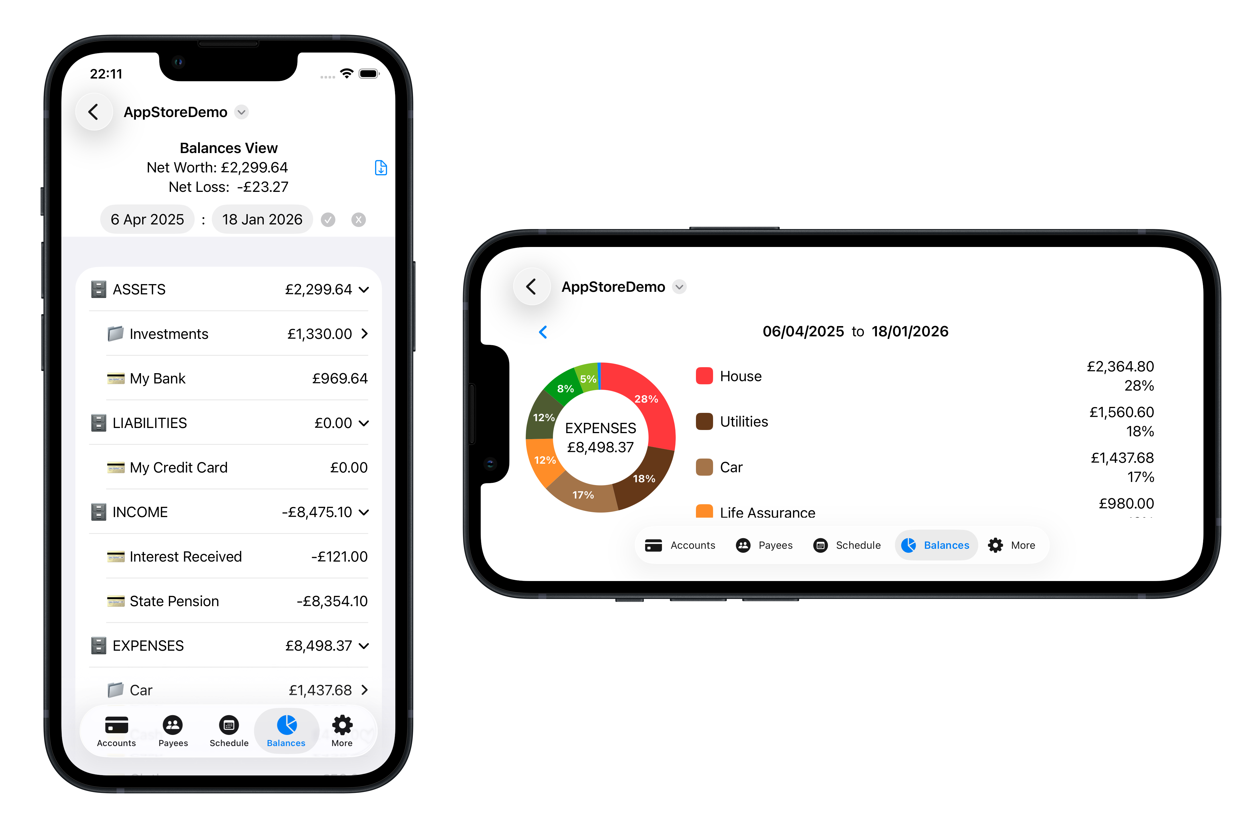iPhone Balances Layout